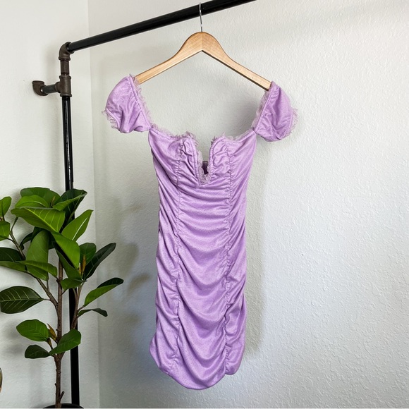 -`♡´- Free! Forever 21 Ruched Glitter Bodycon Sweetheart Strapless Dress Size S - Picture 2 of 12